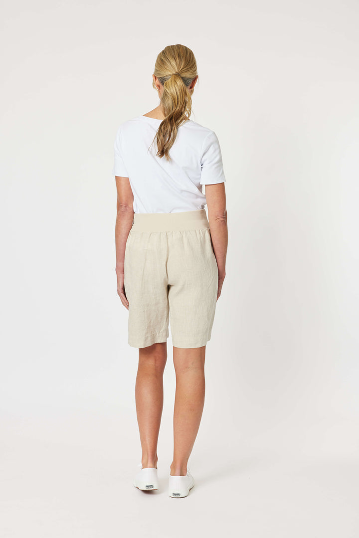 Jordan Jersey Waist Linen Short - Natrual