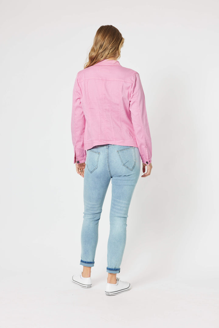 Maggie Denim Jacket - Flamingo