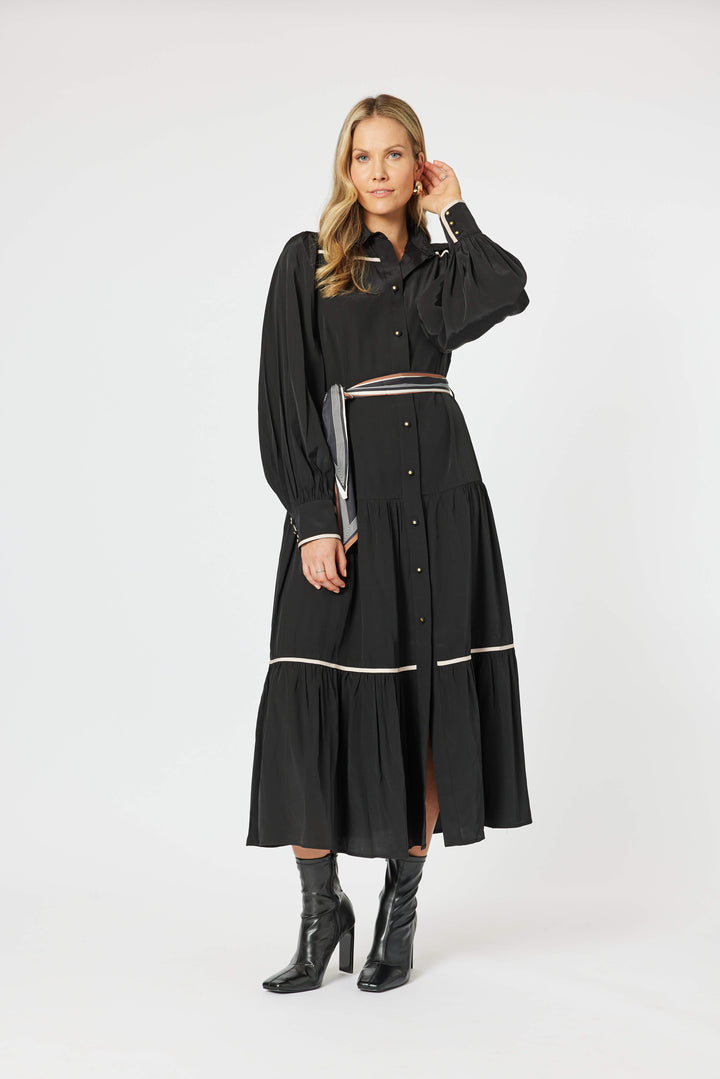 Roma Trim Dress With Scarf Belt