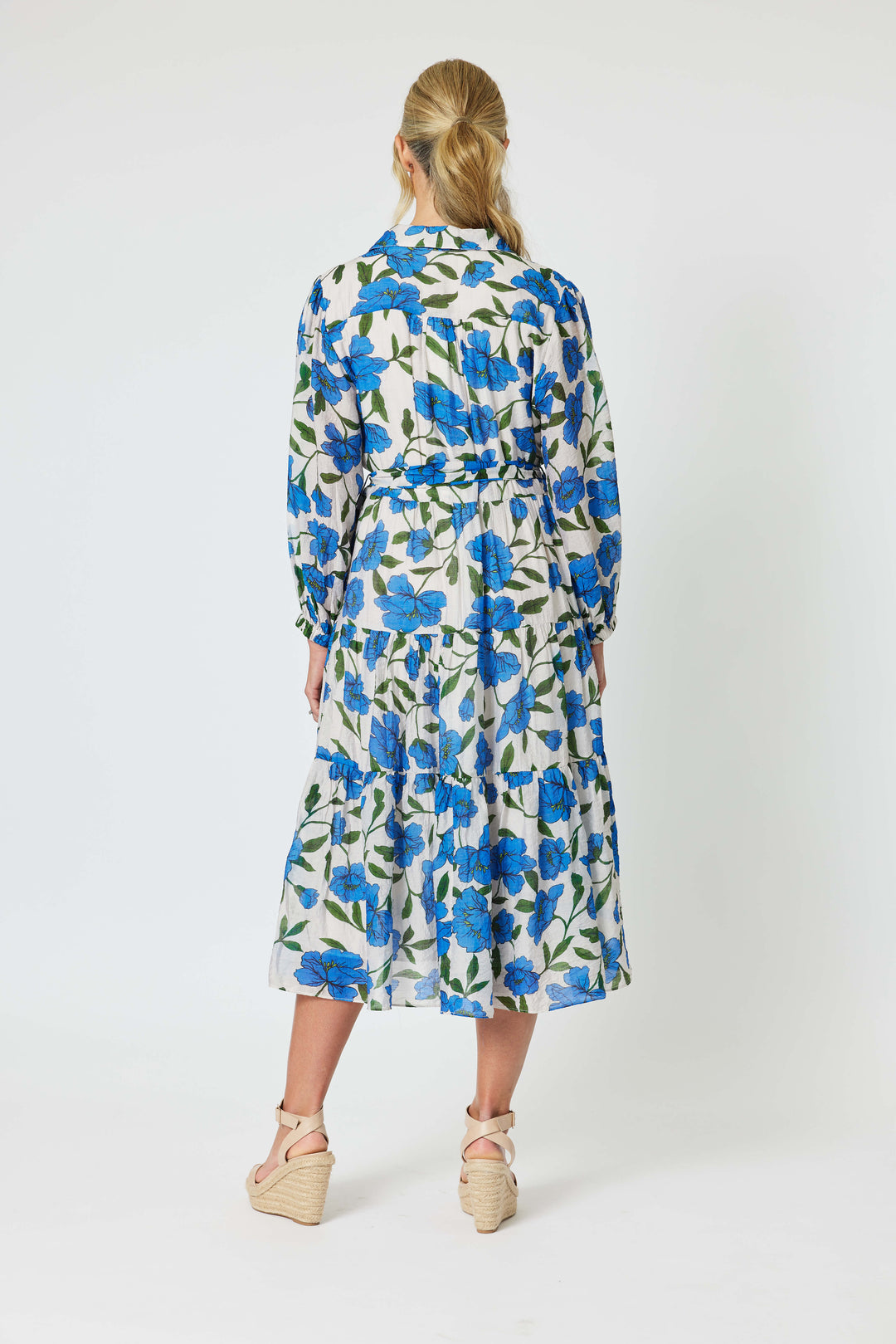 Eden Floral Printed Dress - Cobalt