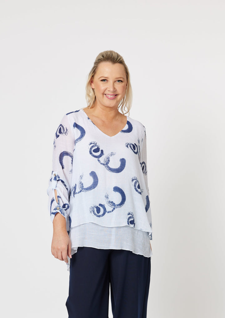 Abstract Print Layered Tunic