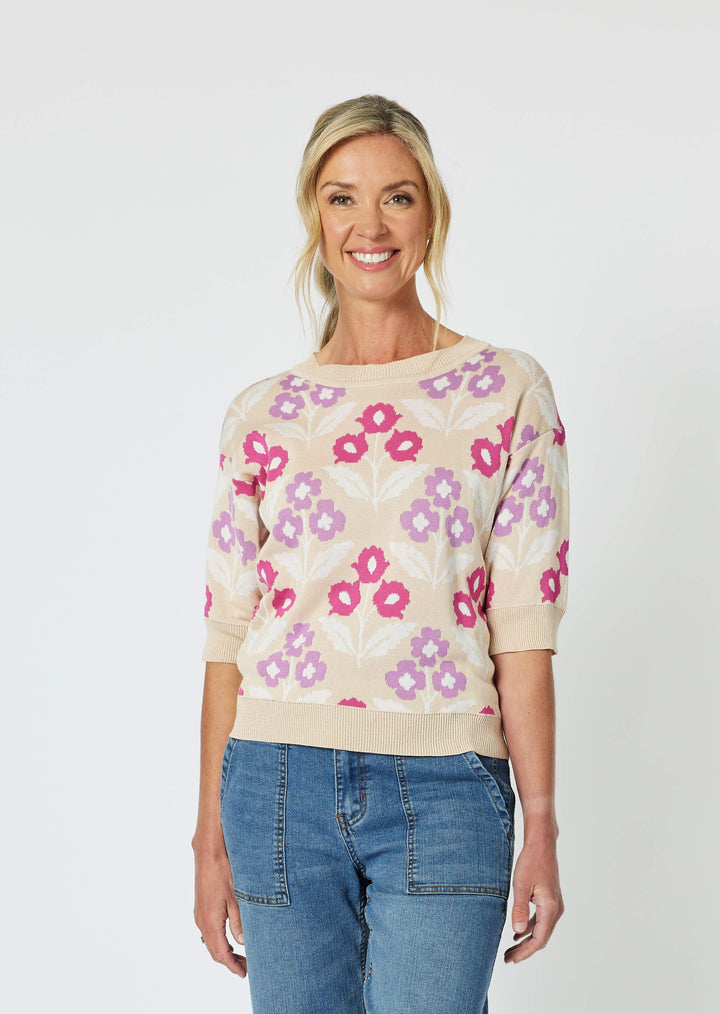 Nikki Floral Knit - Natural