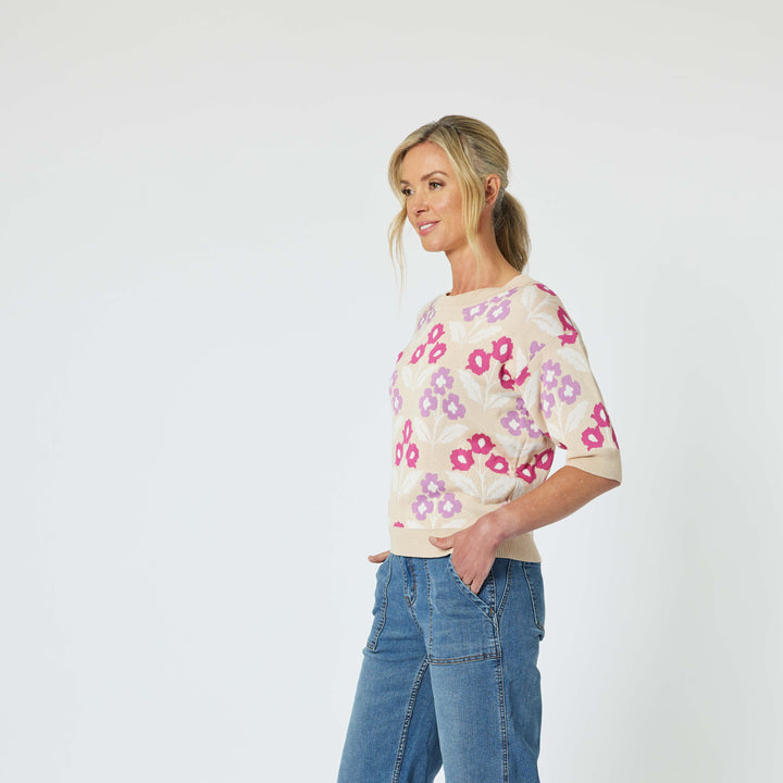 Nikki Floral Knit - Natural