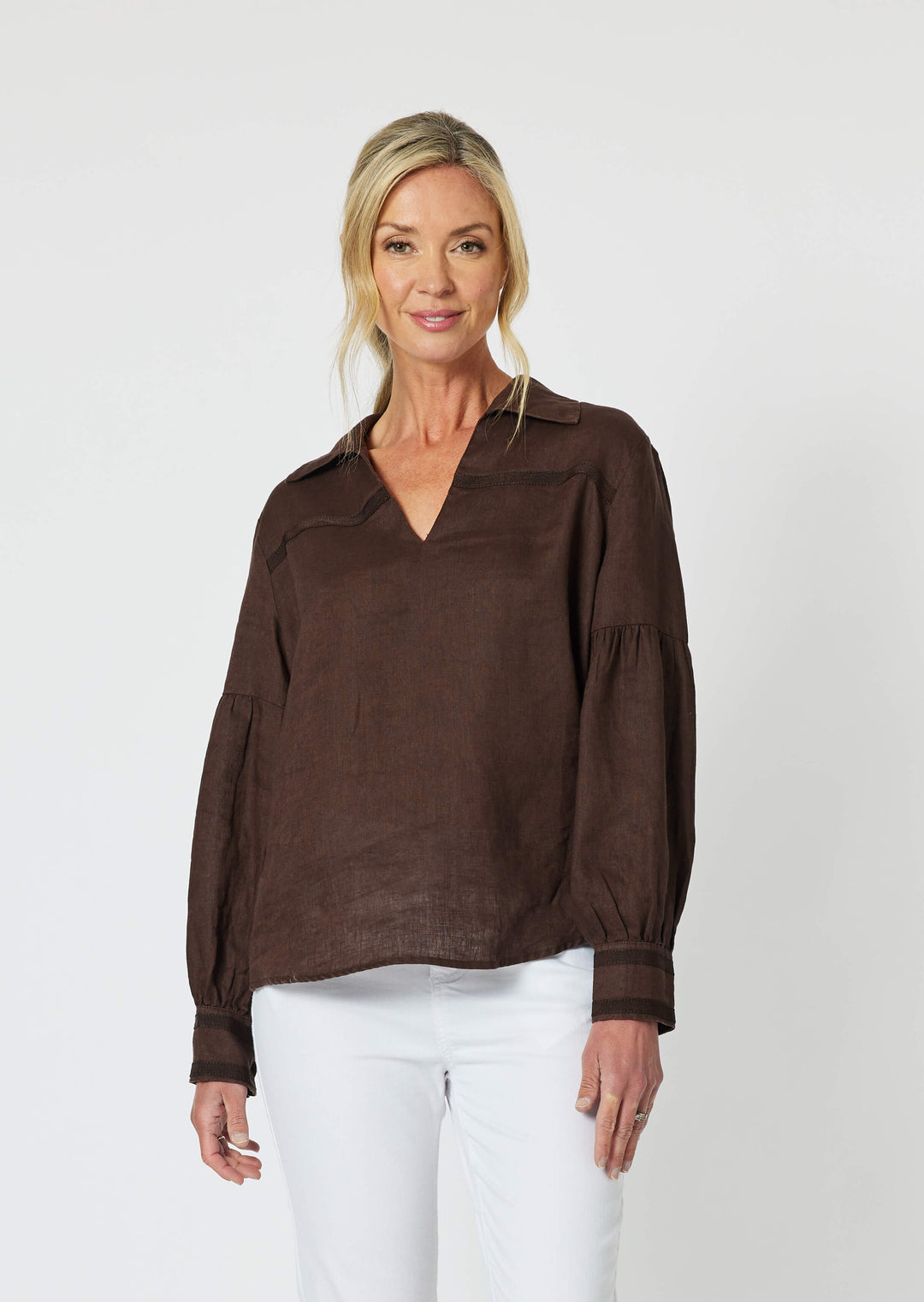 Eliza Linen Shirt - Chocolate