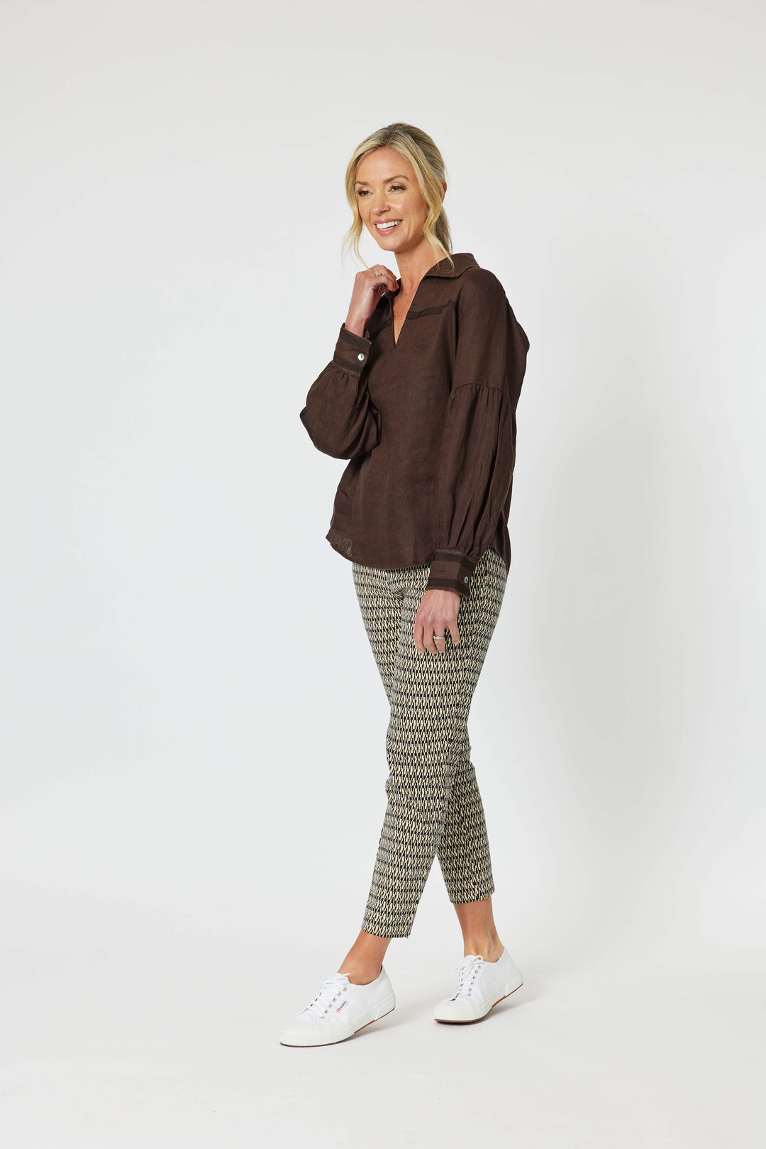 Eliza Linen Shirt - Chocolate