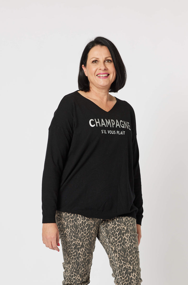 Champagne Knit -Black