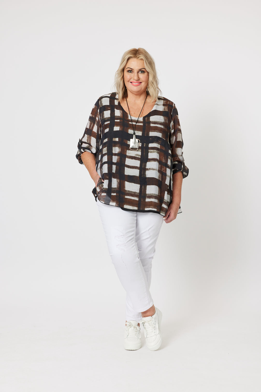 Zena Check Layered Tunic