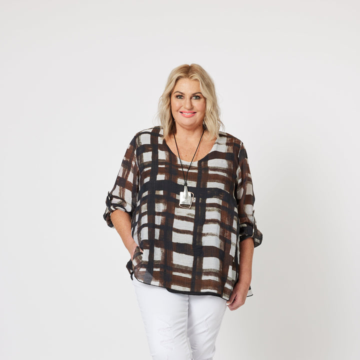 Zena Check Layered Tunic