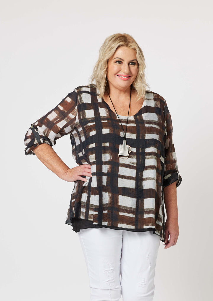 Zena Check Layered Tunic