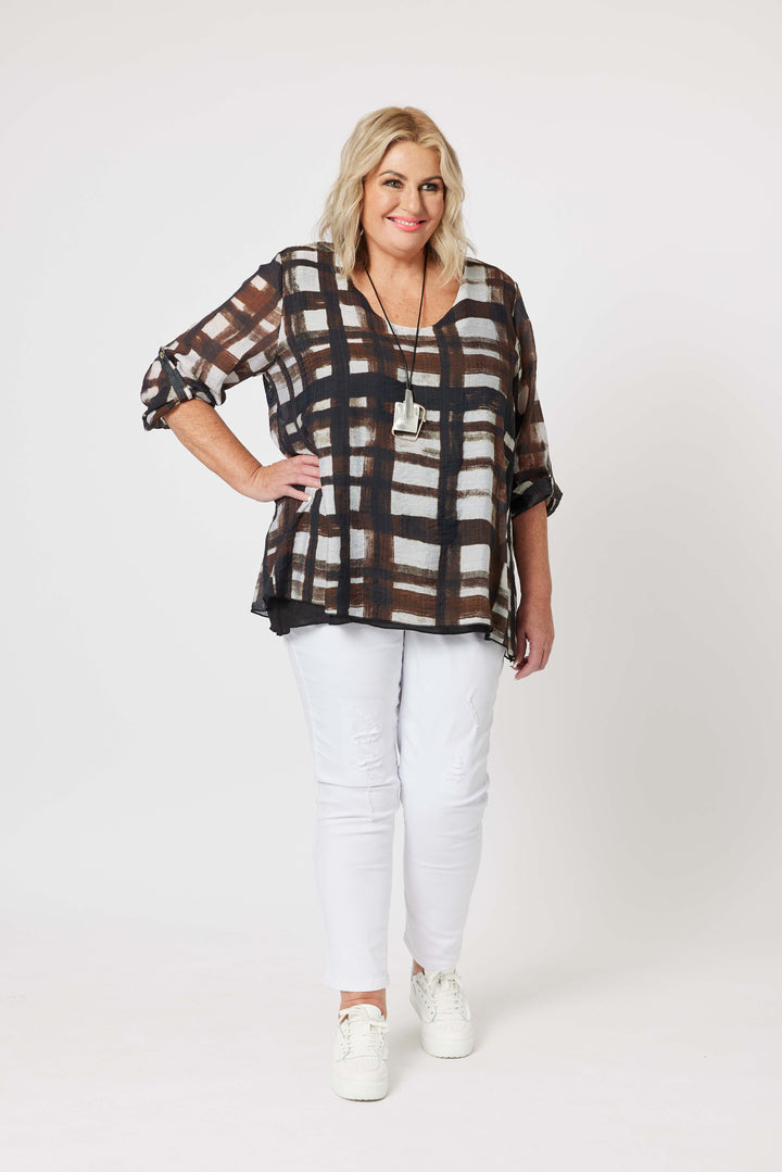 Zena Check Layered Tunic