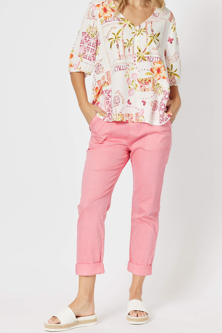 Isabella Cotton Pant - Pink