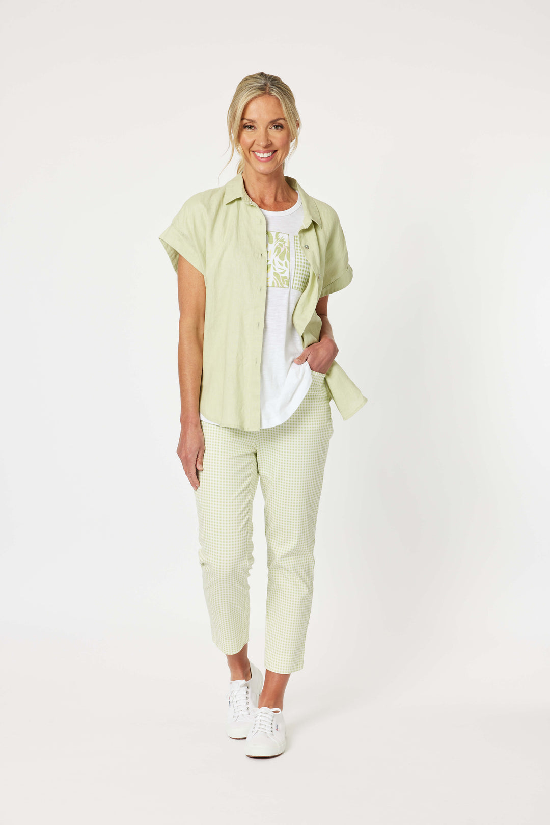 Millie Linen Shirt  - Celery