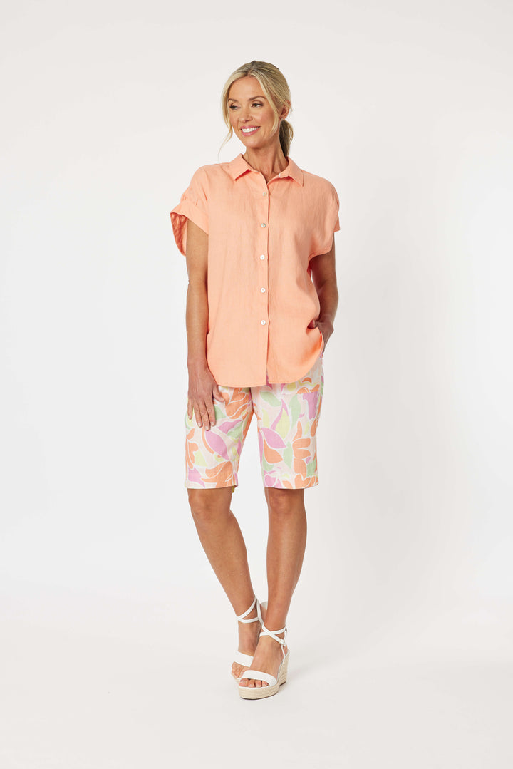 Millie Linen Shirt  - Mandarin