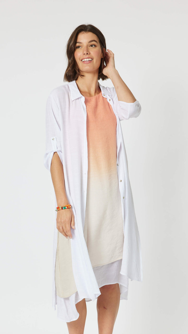 Long Duster Shirt - White