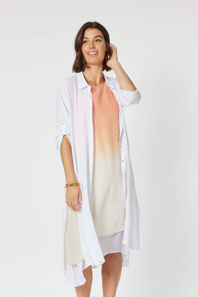 Long Duster Shirt - White