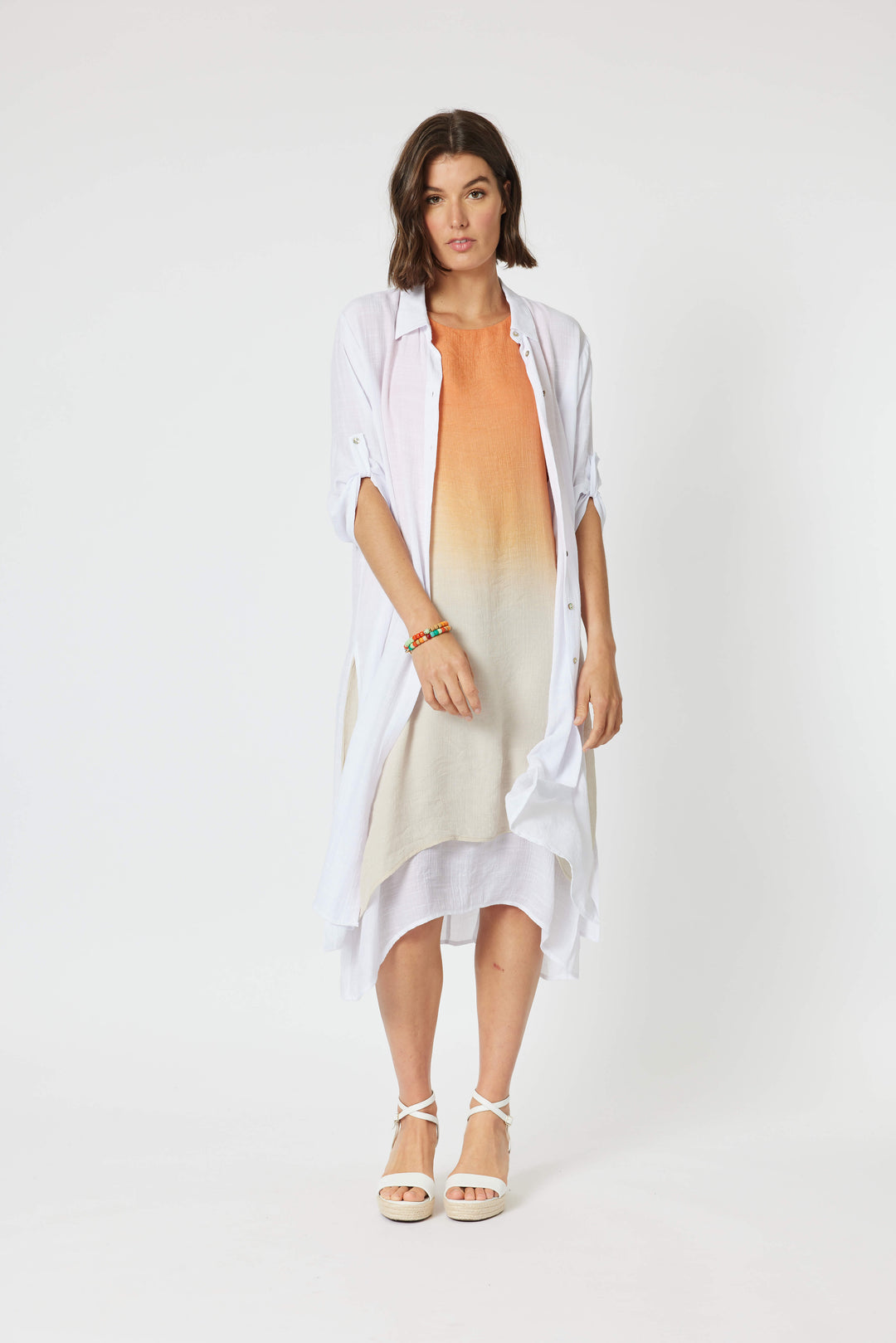 Long Duster Shirt - White