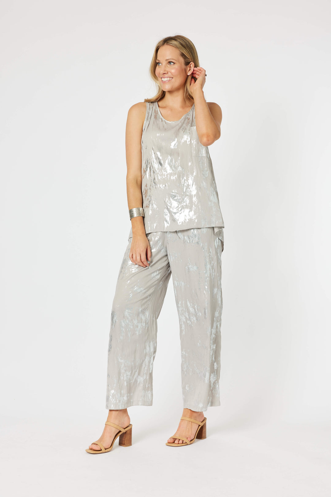 Champagne Foil Pants