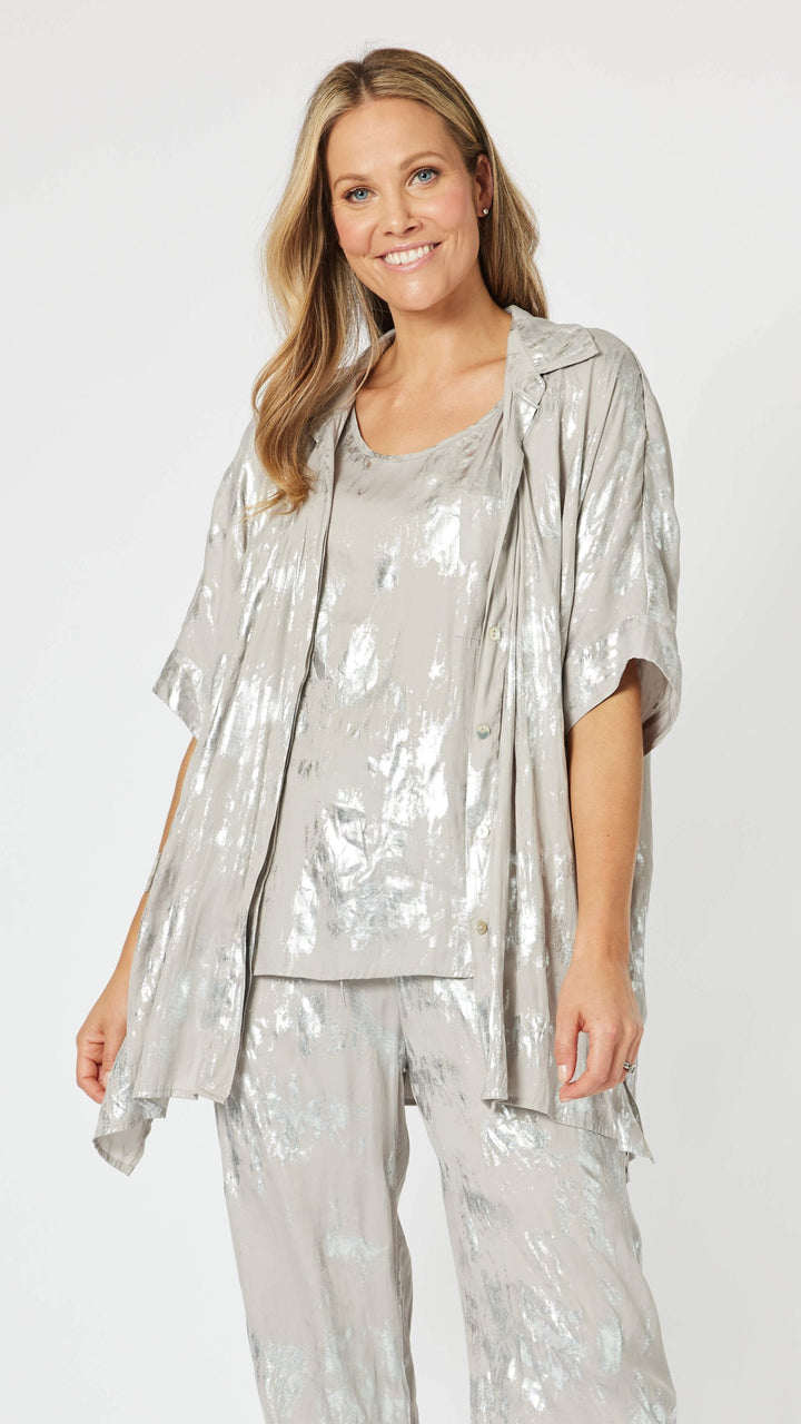 Champagne Foil Oversized Shirt