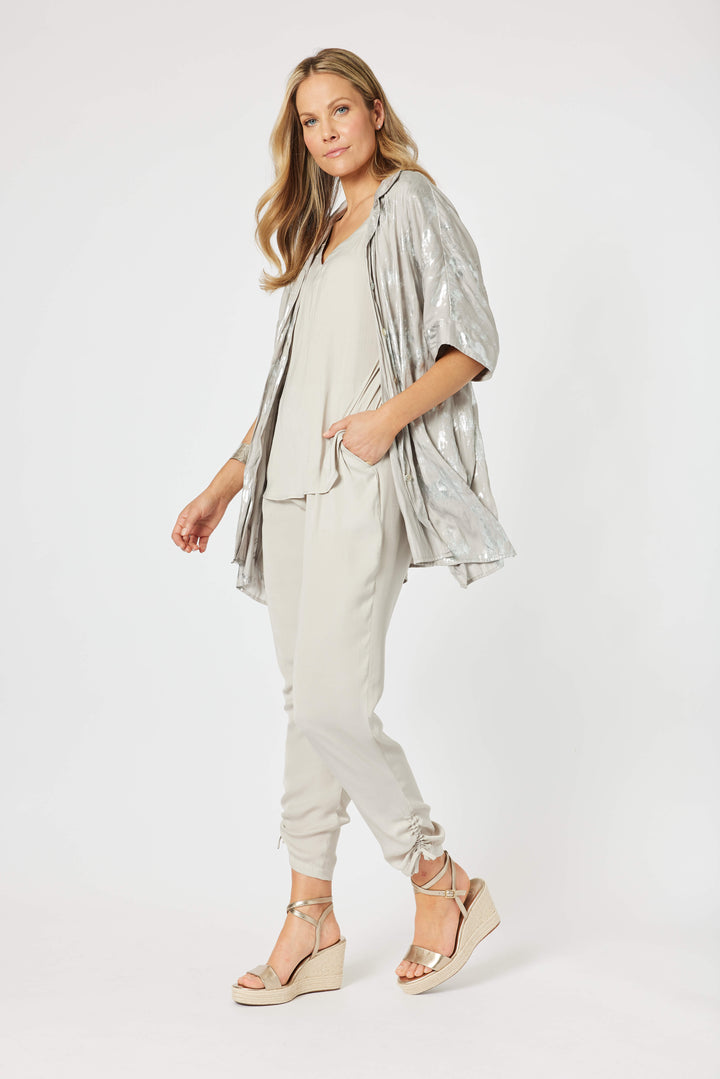 Champagne Foil Oversized Shirt