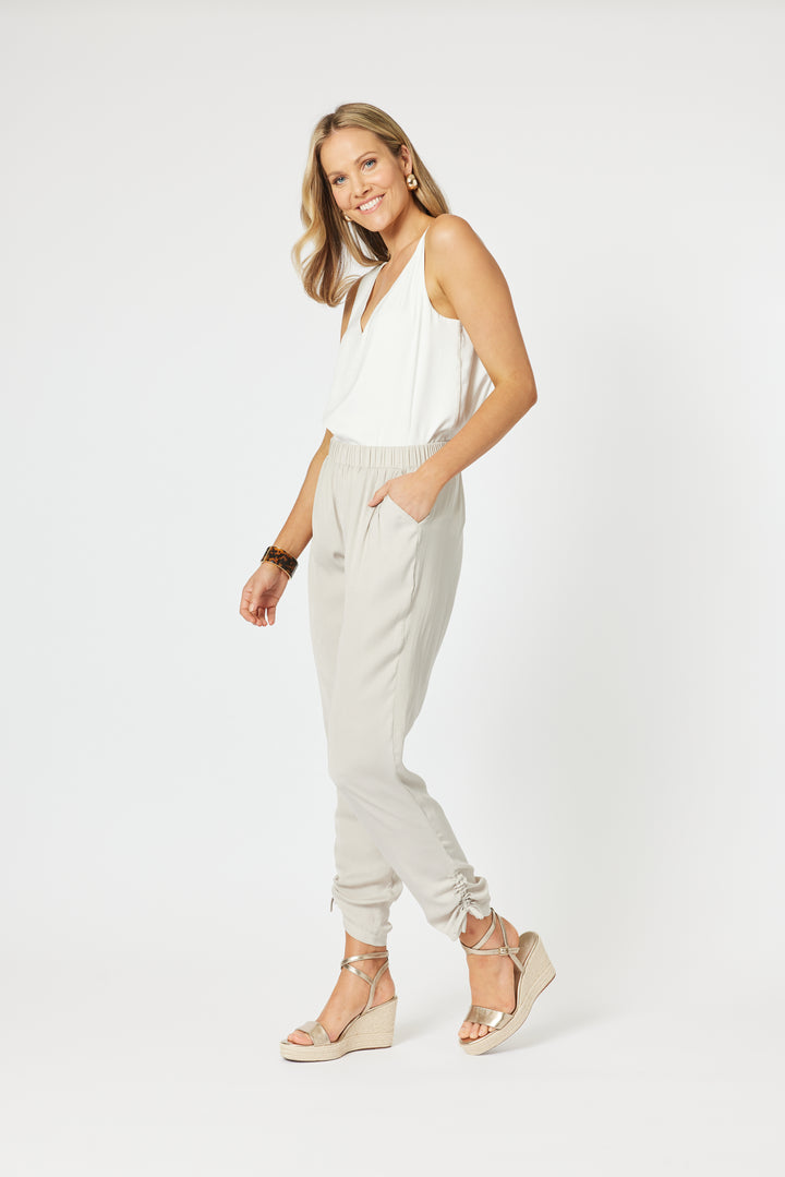 Traveller Luxe Side Tie Pant - Champagne