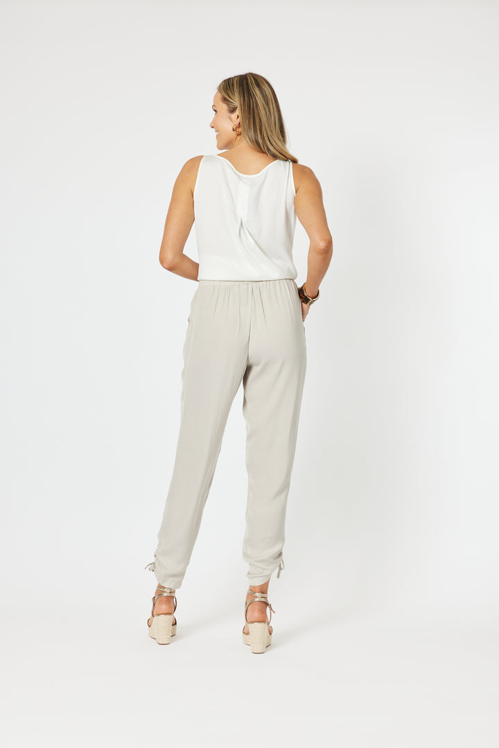 Traveller Luxe Side Tie Pant - Champagne