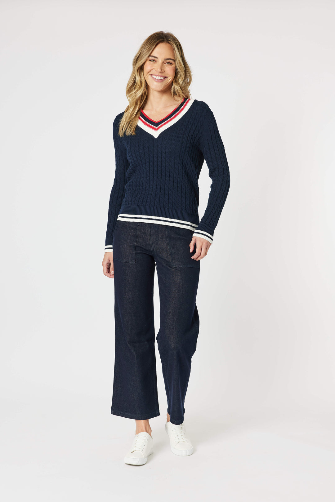 Oxford Cable Knit Jumper - Navy