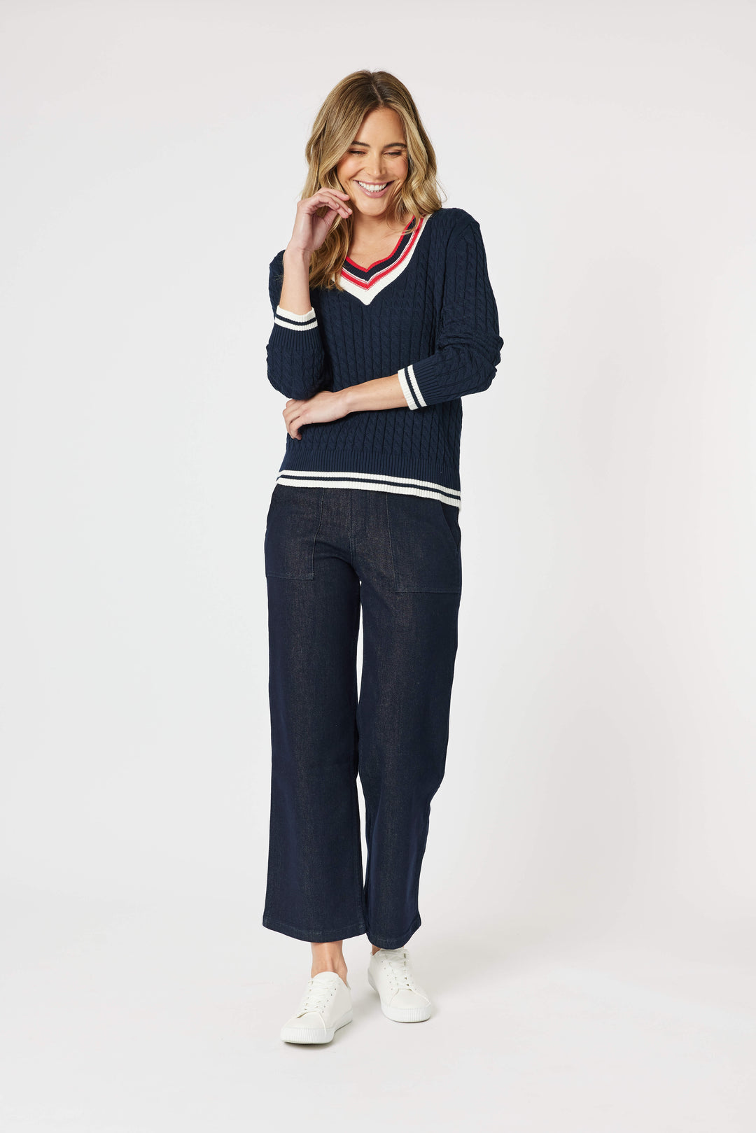 Oxford Cable Knit Jumper - Navy