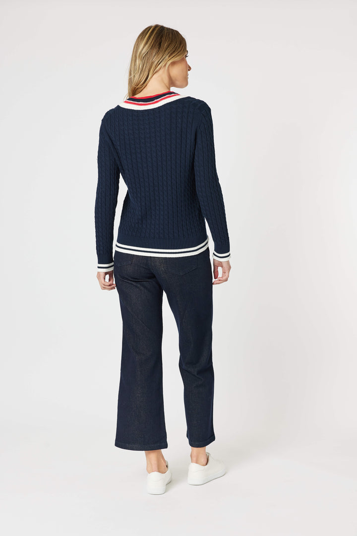 Oxford Cable Knit Jumper - Navy