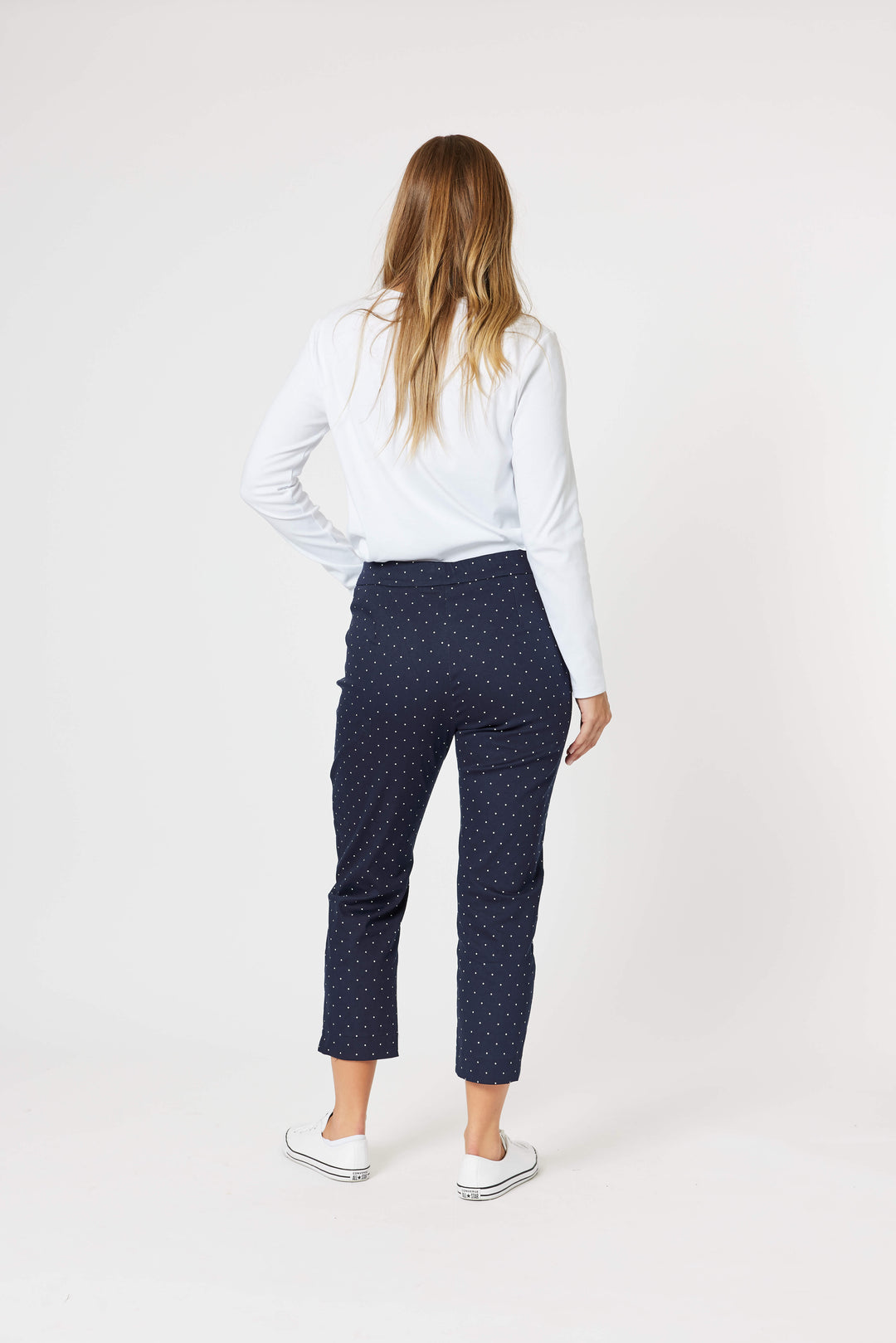 Spot Slim Leg Pant - Navy/White