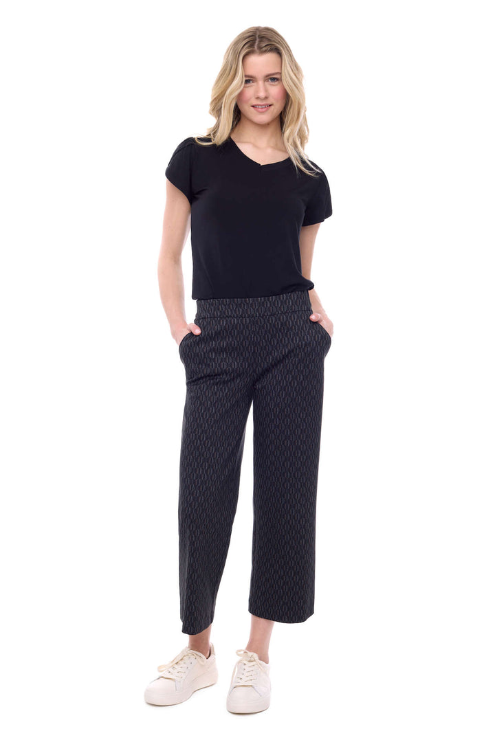 Printed Ponte Wide Leg Crop Pant 67929UP