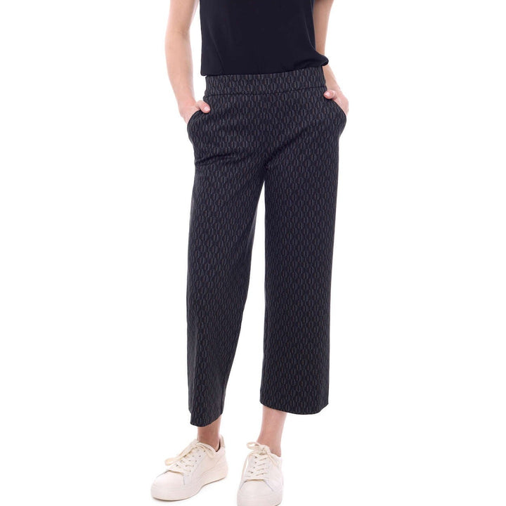 Printed Ponte Wide Leg Crop Pant 67929UP