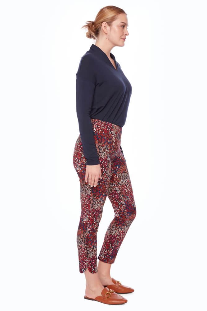 Petal-Slit Techno Ankle 28" Pant - Cranberry