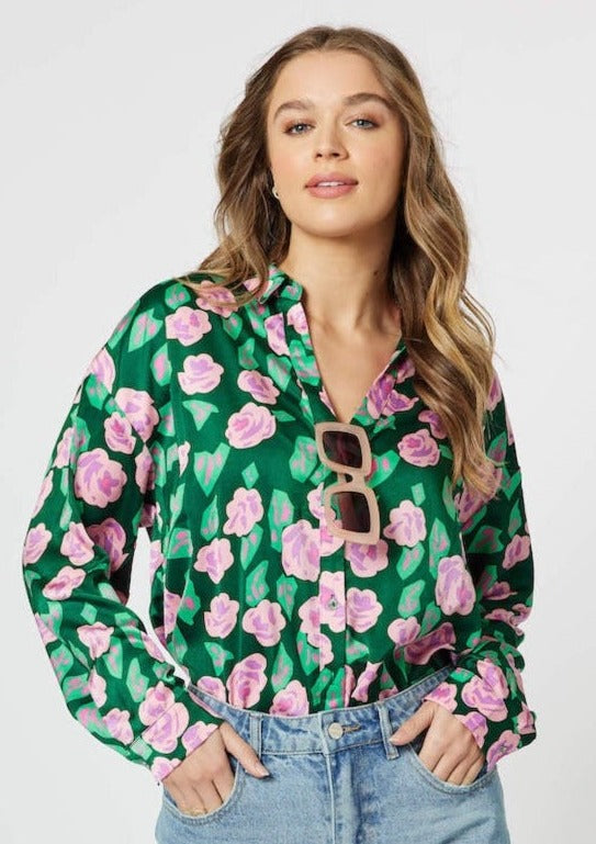 Bianca Print Shirt - Emerald