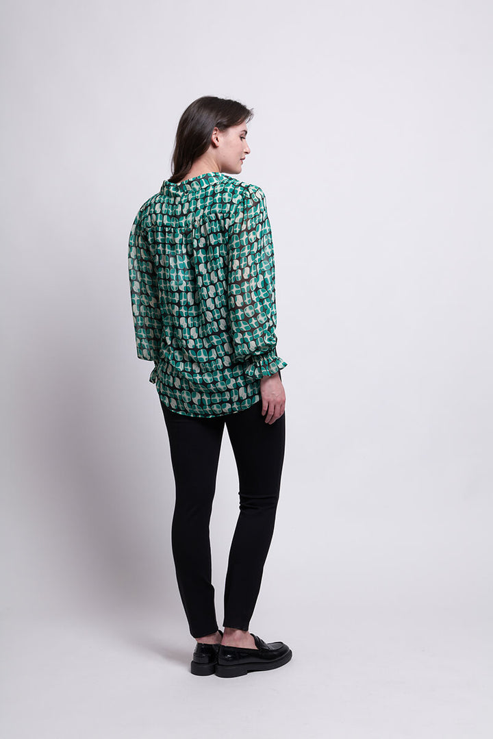 Gala Twist Blouse - Lava Green