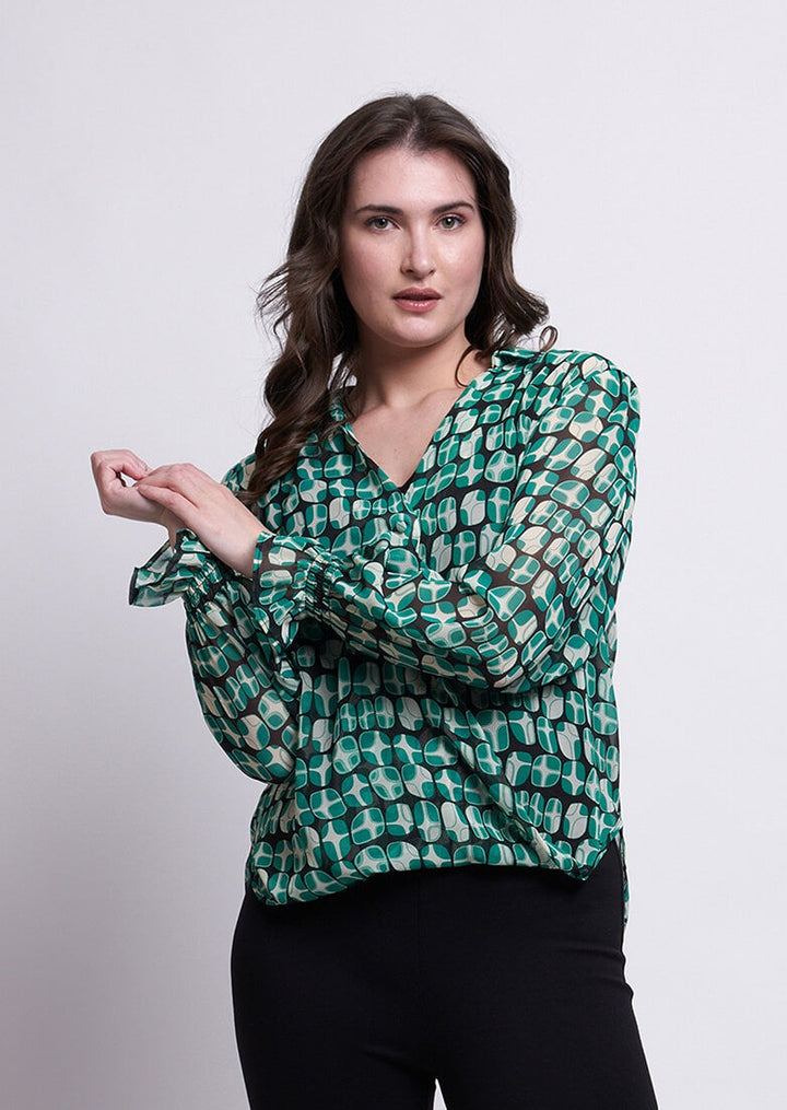 Gala Twist Blouse - Lava Green