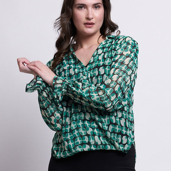 Gala Twist Blouse - Lava Green