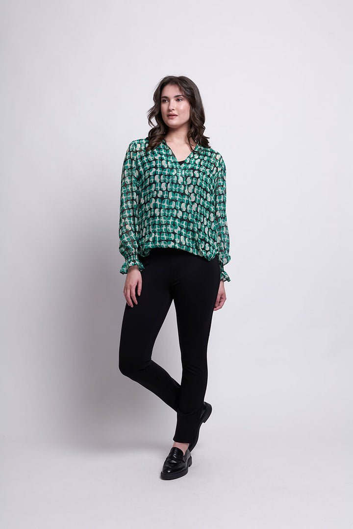 Gala Twist Blouse - Lava Green