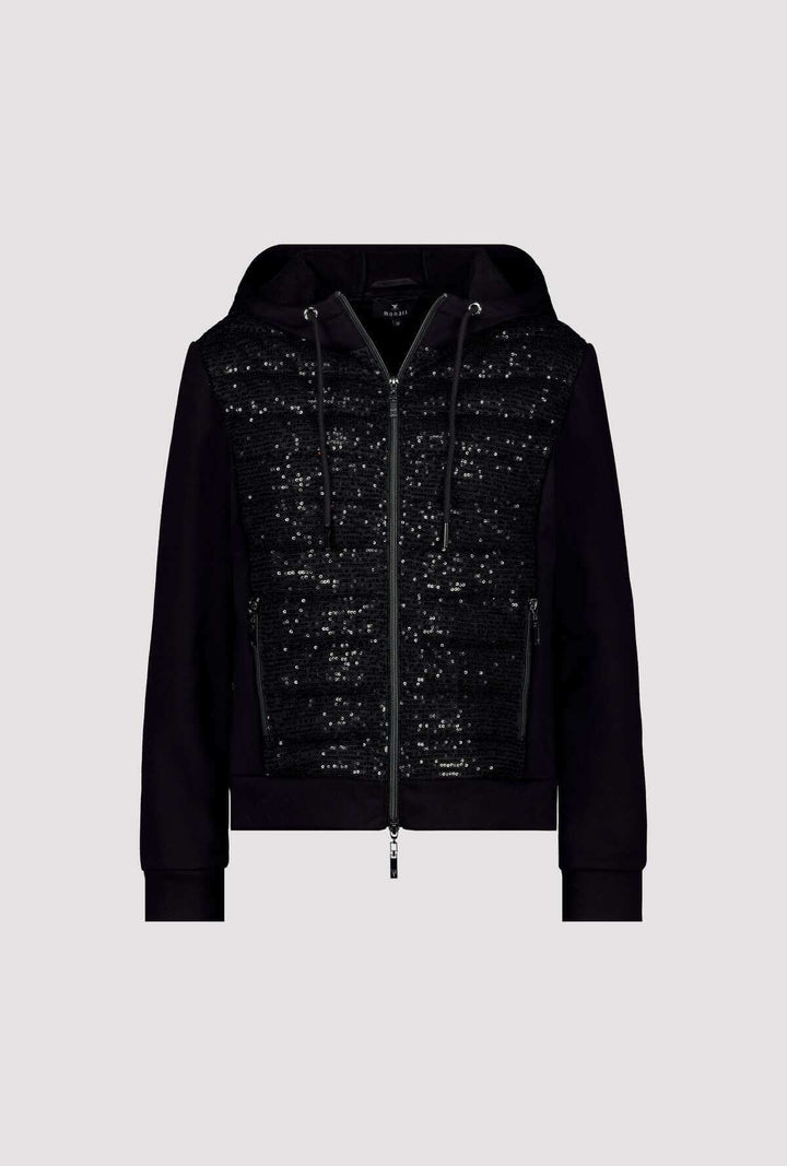 Sequin Quilted Jacket - Black