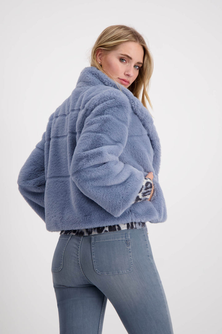 Fake Fur Smokey Blue Jacket