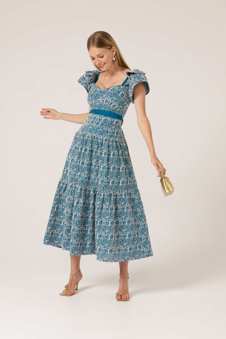 Blue Wing Maxi Dress