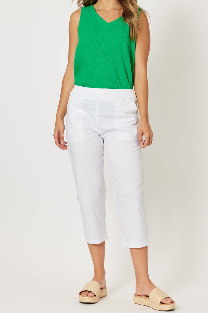 Santorini Cotton Pant - White