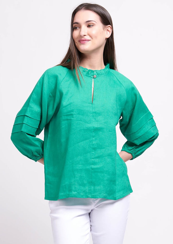 In The Fold Top - Vivid Green