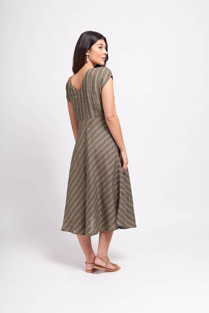 High Life Knee Length Dress - Bay Leaf (dark Khaki)