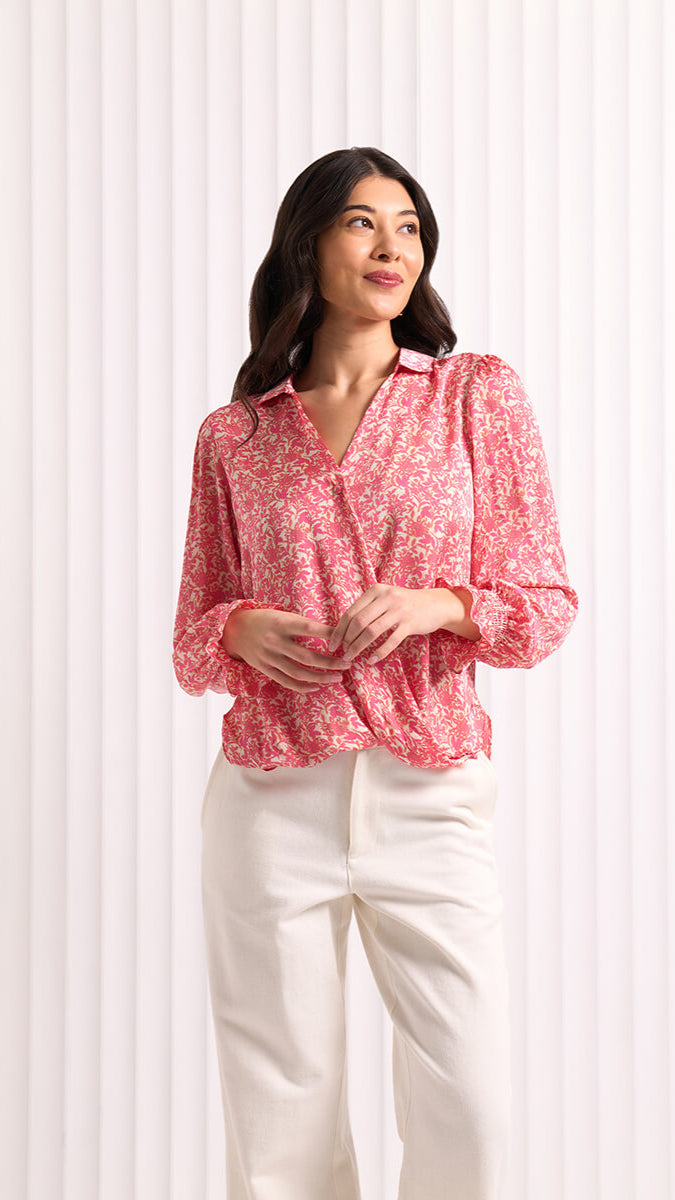 Gala Twist Blouse - Fresh Cut Pink