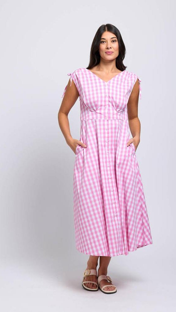 Flip It Sun Dress - Pink Check