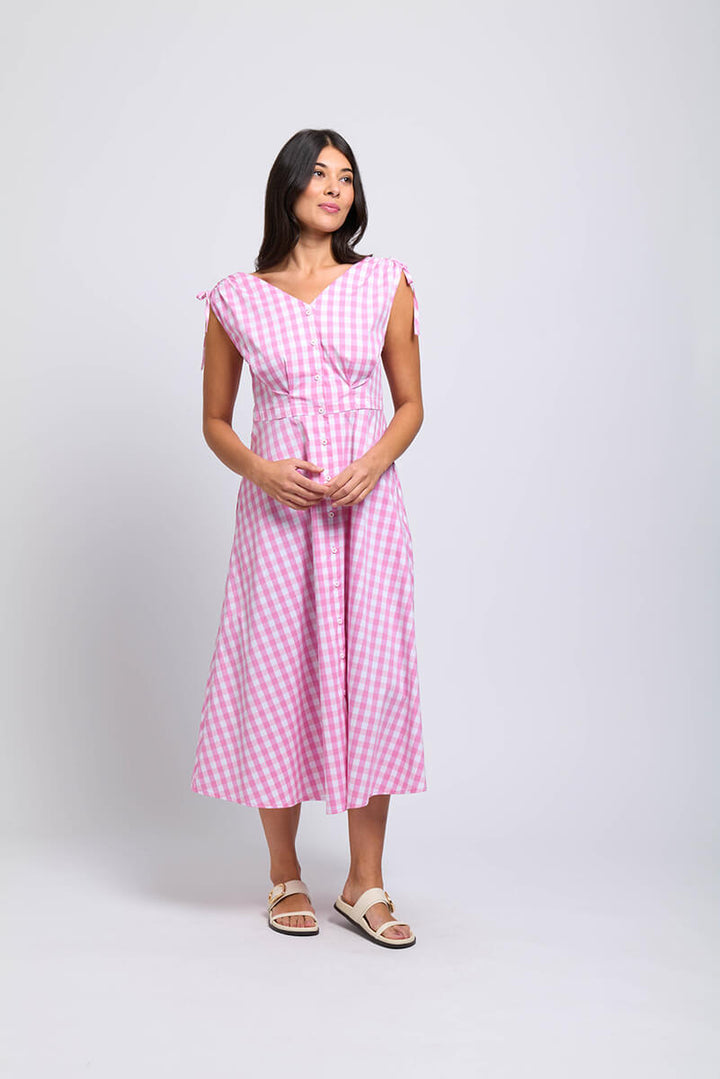 Flip It Sun Dress - Pink Check