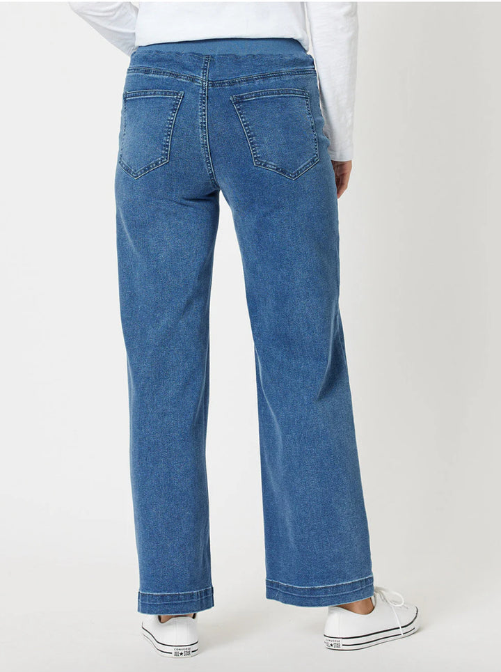 Maddy Pull On Wide Leg Jean - Denim