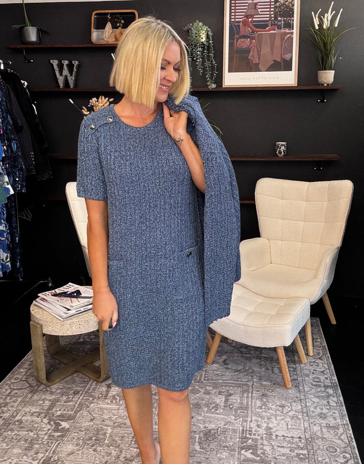 Round Neck Dress - Indigo