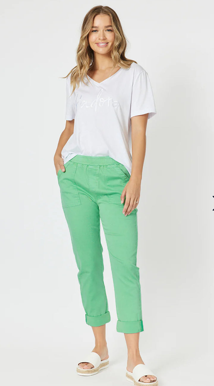 Isabella Cotton Pant - Green