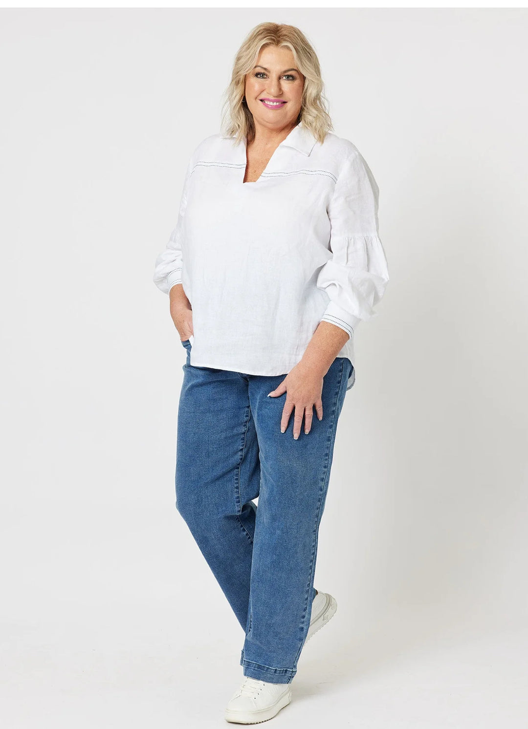 Maddy Pull On Wide Leg Jean - Denim